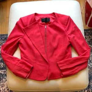 BCBGMAXAZRIA “Edward” poppy red moto jacket